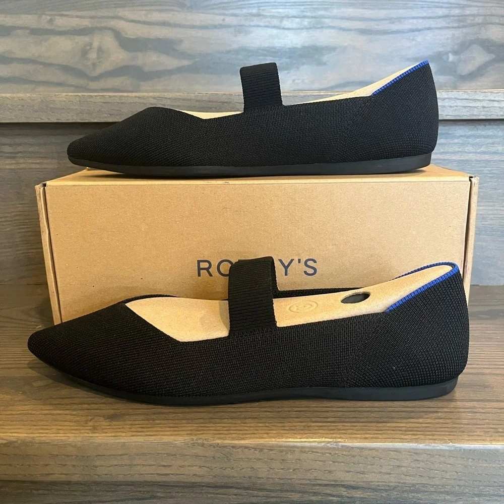 NWB Rothy’s The Point Mary Jane in Black 9.5